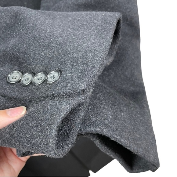 𝅺OSCAR de la Renta Menswear Charcoal Wool and Cashmere Long Coat Size 46R ( 4XL) - Picture 5 of 11